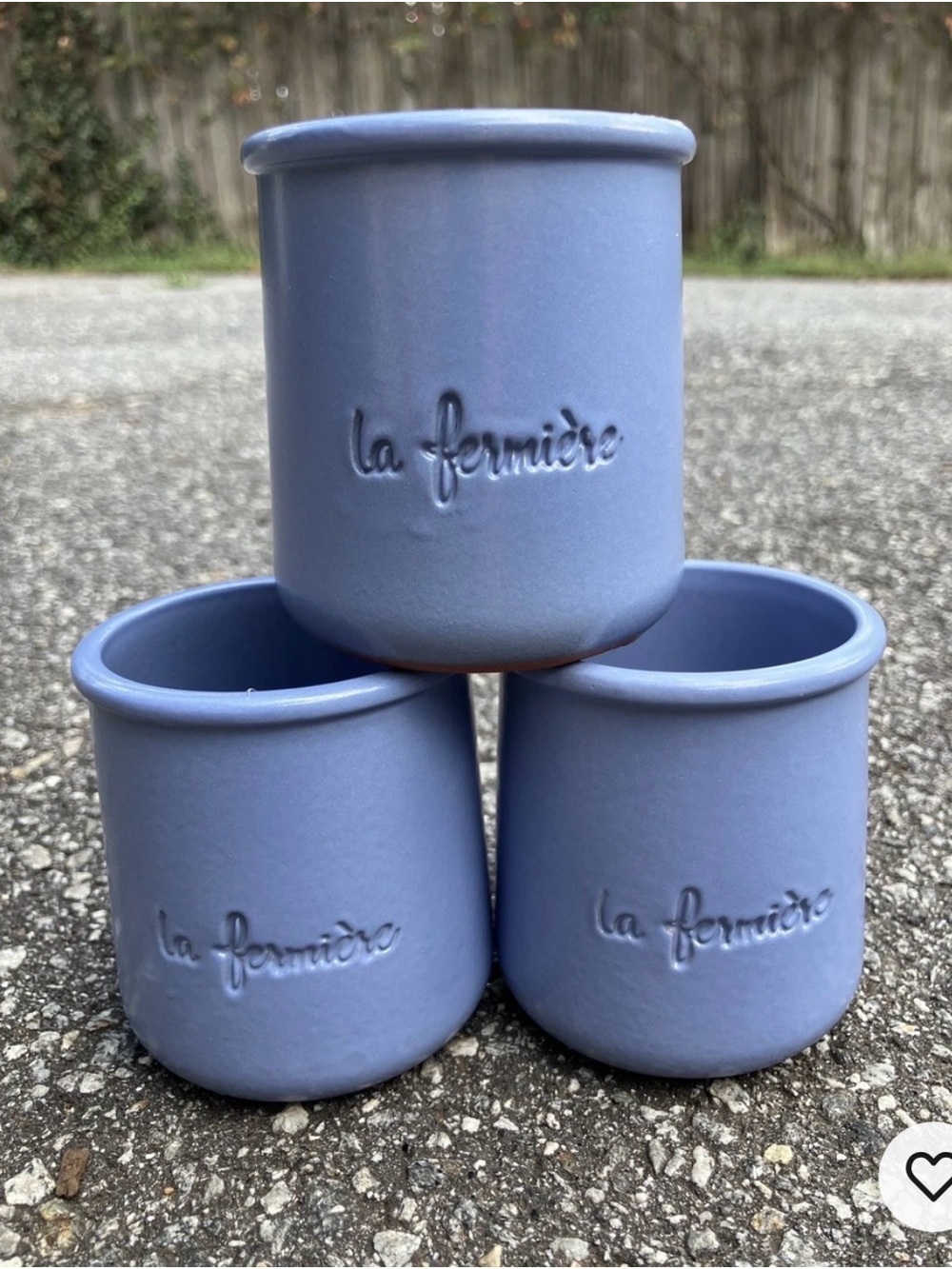 La Fermière Lavender Ceramic Cups - Set of 3